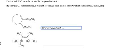 Solved Provide An IUPAC Name For Each Of The Compounds Chegg