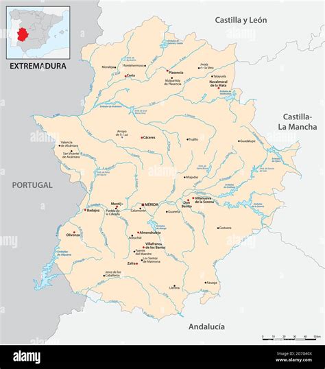 Mappa Concettuale Extremadura Immagini Vettoriali Stock Alamy