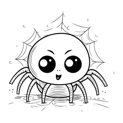 Ilustração vetorial de aranha de desenhos animados bonito isolada em