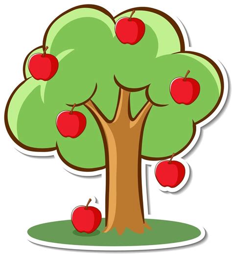 An apple tree sticker on white background 2970005 Vector Art at Vecteezy