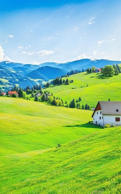 Premium Ai Image A Small House On A Green Hill