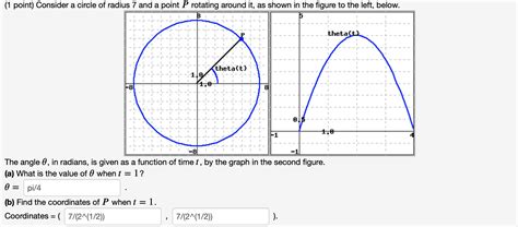 Solved (1 point) Consider a circle of radius 7 and a point P | Chegg.com