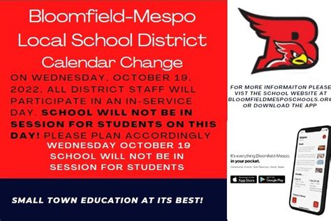 Calendar Change | Bloomfield Middle/High School