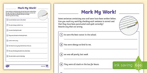 Mark My Work Was Or Were Teacher Made Twinkl