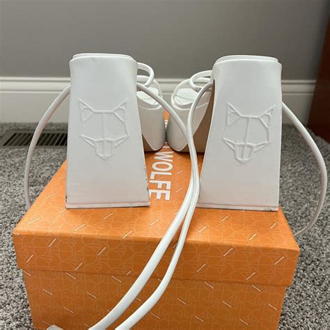 Naked Wolfe Angel White Leather Heels Size Eu Depop