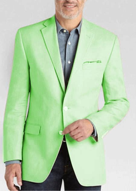 Mens Summer Classic Fit Sport Coat Apple Green Mint Green