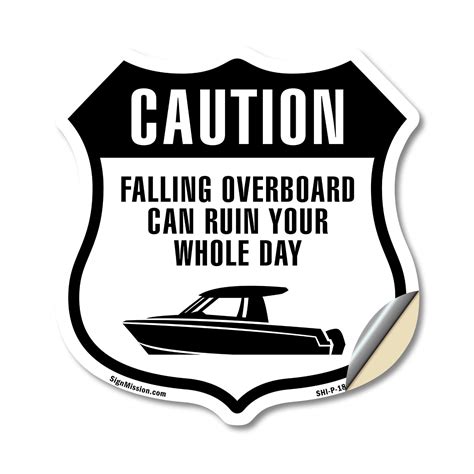 Caution Falling Overboard Can Ruin Your Whole Day 12 inch X 12 inch