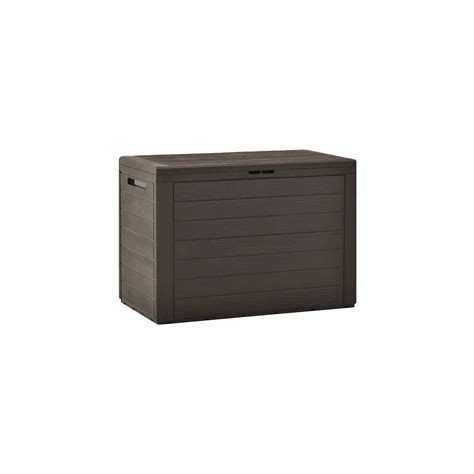 Coffre De Rangement Jardin Polypropyl Ne Marron Stag Cm Prix Carrefour