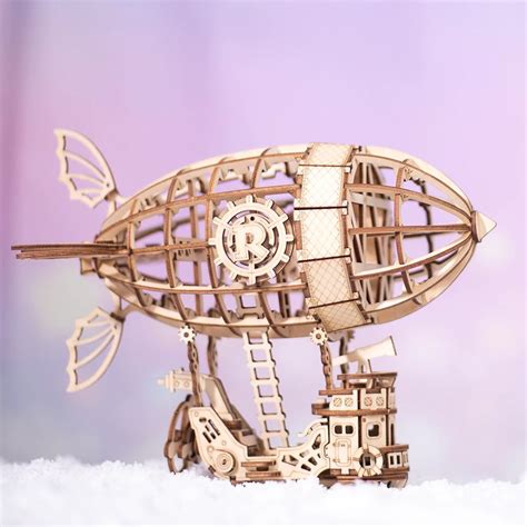 Robotime Rokr Airship Diy 3d Puzzle Wooden Assembly Toy T Etsy