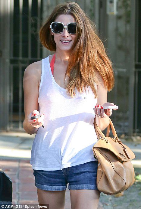Ashley Greene Flashes Her Neon Bikini Top As She Steps Out In Tiny Hotpants Daily Mail Online