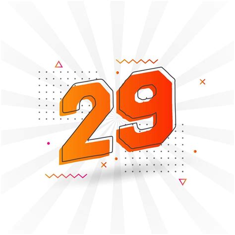 29 Number Vector Font Alphabet Number 29 With Decorative Element Stock