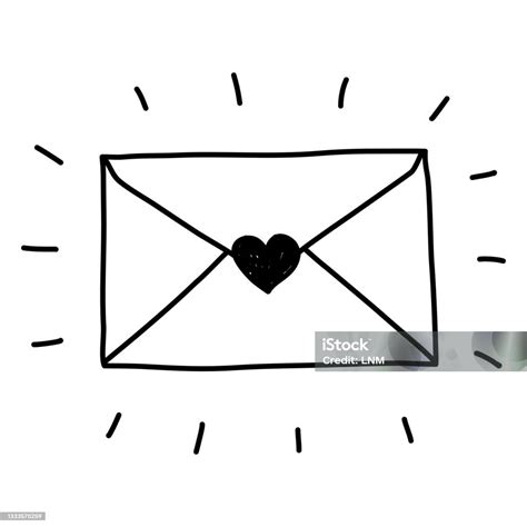 Любовное Письмо Ручной Работы Рисовать Иллюстрацию — стоковая векторная ...