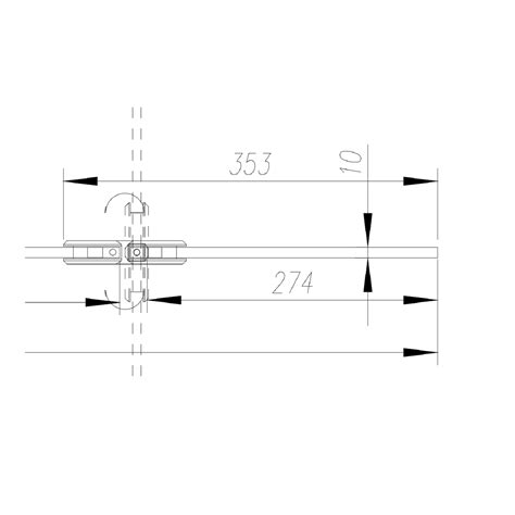 1000mm Brushed Brass Frameless Wet Room Shower Screen With Return Panel