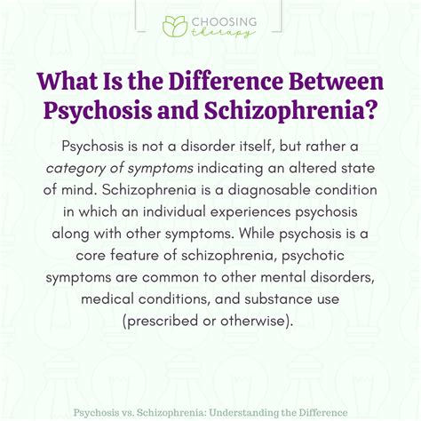 Schizophrenia Vs Psychosis