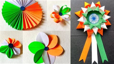 Tricolour Flower Tricolour Craft Independence Day Craft Paper