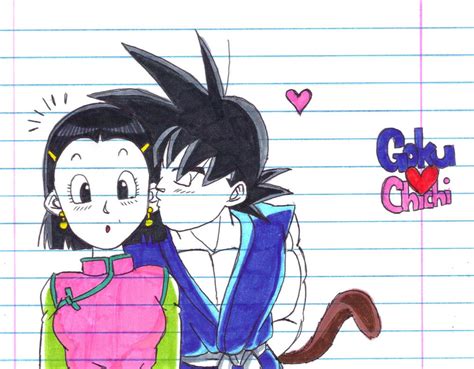 Goku and Chichi kiss by OneFOROHFOUR on DeviantArt