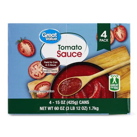 Great Value Tomato Sauce 15 Oz Can 4 Count