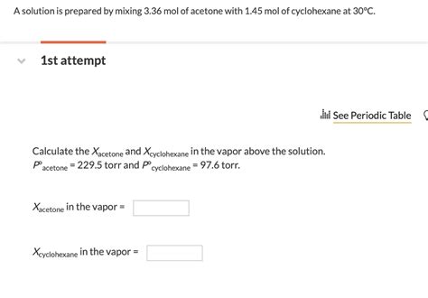 Solved A solution is prepared by mixing 3.36 mol of acetone | Chegg.com