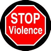 Stop Violence STOP Sign--POLITICAL BUMPER STICKER