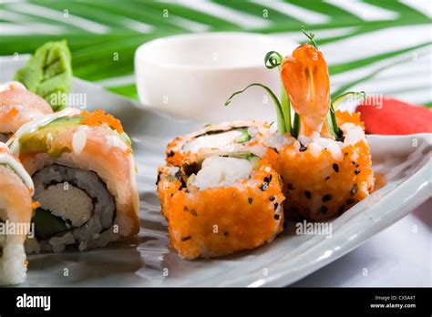 Japanese sushi rolls Stock Photo - Alamy