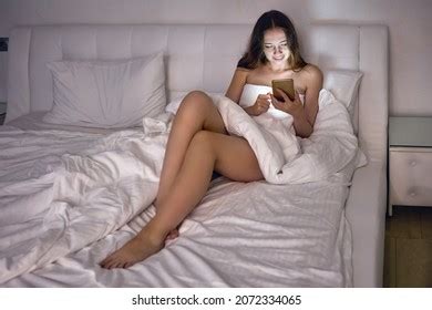 Light Smartphone Screen On Nude Woman Stock Photo Shutterstock