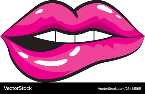 Pop Art Comic Lips Cartoon Royalty Free Vector Image