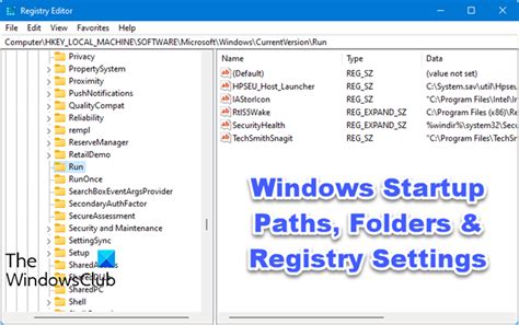 List of Startup Paths, Folders and Registry Settings in Windows 11