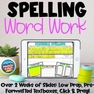 Digital Spelling Word Work Activities For Any Spelling List With