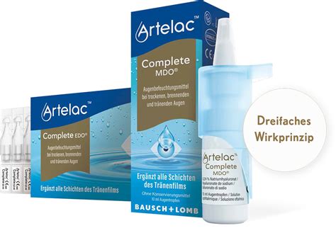 Artelac Complete MDO Augentropfen f trockene tränende Augen 2X10 ml