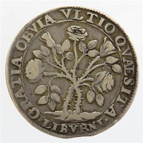 Livorno Quarto Pezza Della Rosa 1665 Studio Numismatico Anzilotti