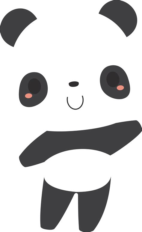 Cute giant panda bear cartoon character. Flat design illustration