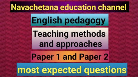 English Pedagogy Teaching Methods And Approaches Most Expected