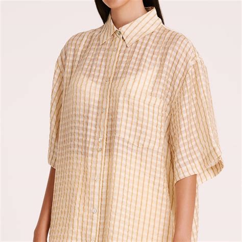 Nude Lucy Meadow Shirt In Honey Bnwt Oversized Fit Depop
