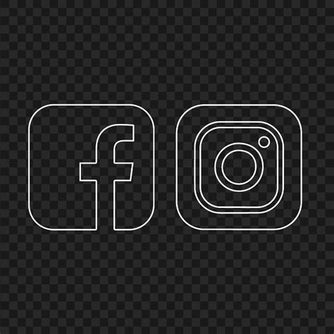 HD Facebook Instagram Black & White Square Logos Icons PNG | Citypng