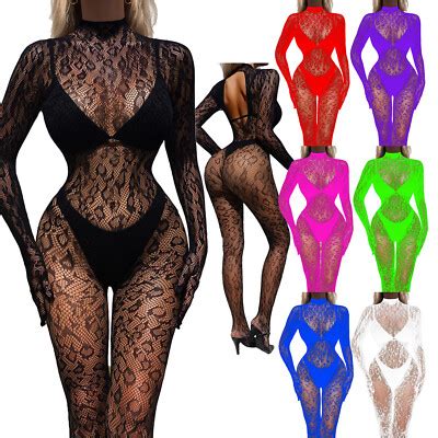 Sexy Women Fishnet Bodystocking Lingerie Sexy Full Bodysuit Babydoll Jumpsuit EBay