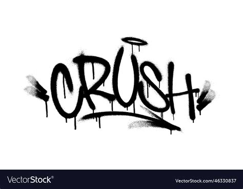 Sprayed Crush Font Graffiti With Overspray Vector Image