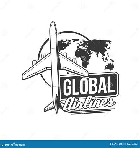 Icona Di Viaggio Aereo Della Compagnia Aerea Globale Illustrazione di