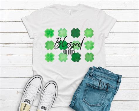 St Patricks Day Png Sublimation Design Blessed Not Lucky Etsy