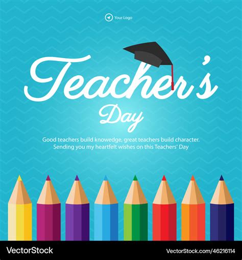 Happy Teachers Day Banner Design Royalty Free Vector Image