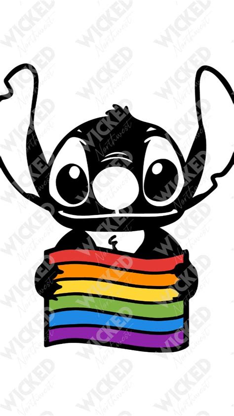 Pride Flag Stitch Svg Lqbtq Gay Pride Lilo Stitch Cut File Free Clip Art Disney
