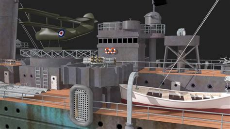 3d Model Hms Norfolk Heavy Cruiser Turbosquid 1670519