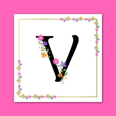 Dise O De Logotipo Decorativo Floral Letra V Vector Premium