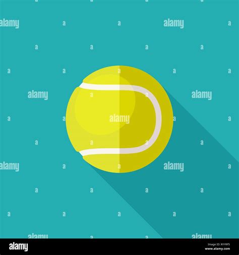 Tennis Ball Flat Icon Stock Vector Image And Art Alamy
