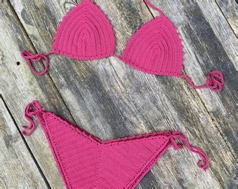Knit Swimsuit Crochet Bikini Set Cotton Swimsuit Etsy
