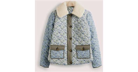 Boden Quilted Cotton Jacket In Blue Lyst