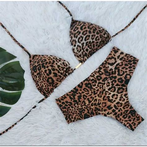 Conjunto Bíquini Cós alto Cortininha Calcinha Fio Duplo Hot pants Shopee Brasil