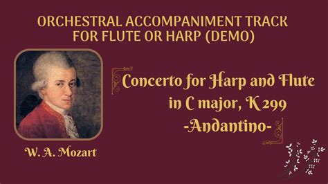 Mozart Concerto For Harp And Flute In C Major K 299 Andantino Youtube