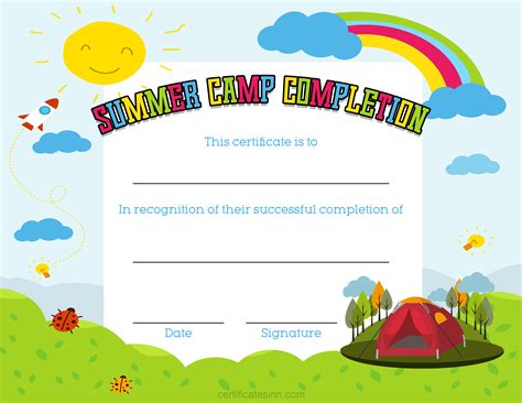 Summer Camp Certificate Template Sampletemplatemyid