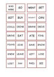 DOMINO CARDS Past Simple Irregular Verbs Part 2 ESL Worksheet