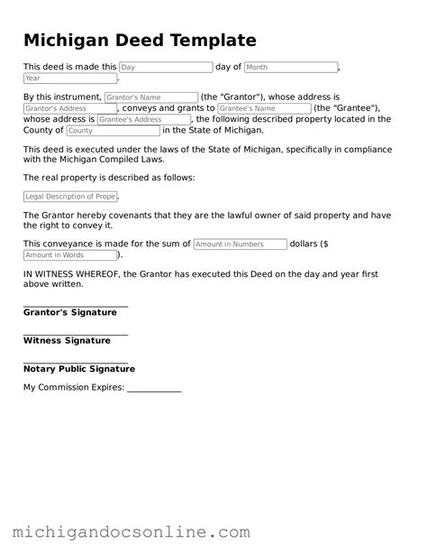 Free Michigan Deed Template > Michigan Documents Online